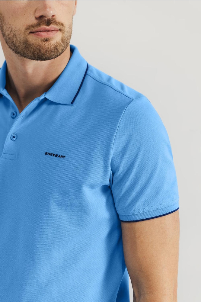 PIQUE POLO MET STREEPDETAILS 46115400 5300